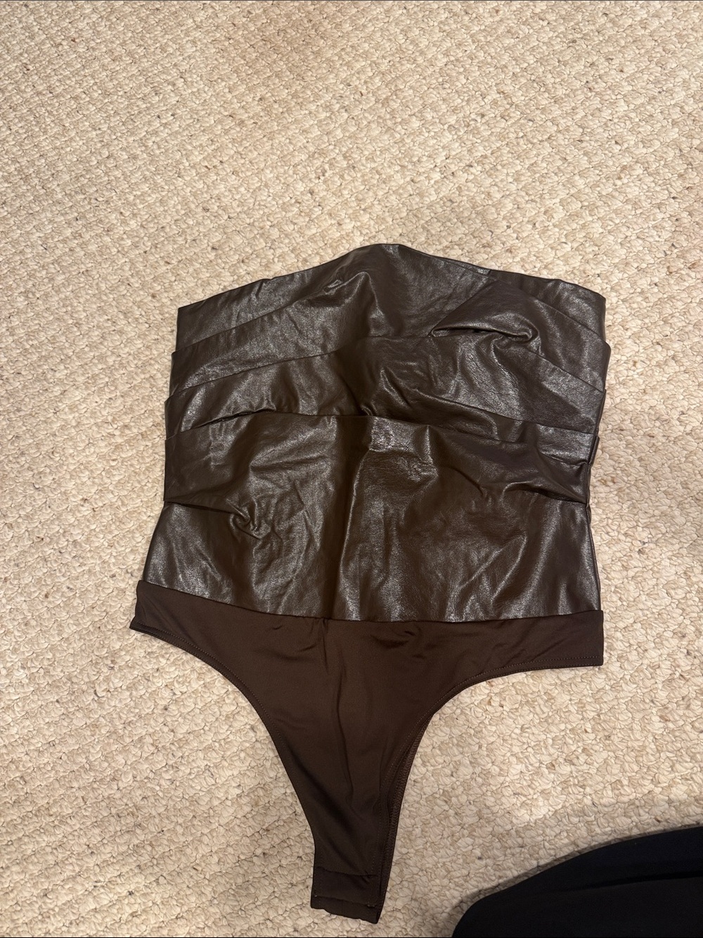 Lulus chocolate brown strapless body suit, size L
